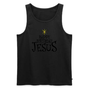Alles Gute zum Geburtstag Jesus Weihnachten Happy - Männer Premium Bio Tank Top - Schwarz - Vorne - Michal (187cm)