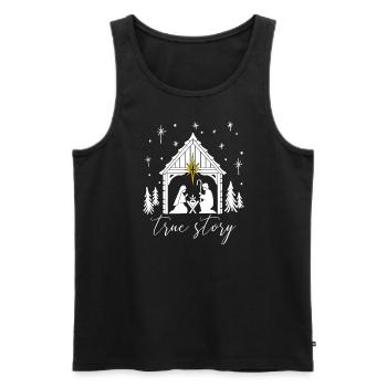 Wahre Geschichte Krippe Szene Jesus B-Day wahre wa - Männer Premium Bio Tank Top - Schwarz - Vorne - Michal (187cm)