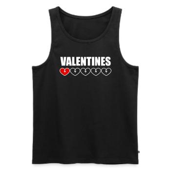 Valentines 1 Herzbewertung Anti -ValentinstagAnti- - Männer Premium Bio Tank Top - Schwarz - Vorne - Michal (187cm)