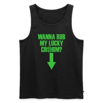 Willst du meinen gl�cklichen Charme M�nner St. Pat - Männer Premium Bio Tank Top - Schwarz - Vorne - AI Model Male 178 light (178cm)