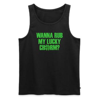 Willst du meinen gl�cklichen Charme M�nner St. Pat - Männer Premium Bio Tank Top - Schwarz - Vorne - AI Model Male 178 light (178cm)