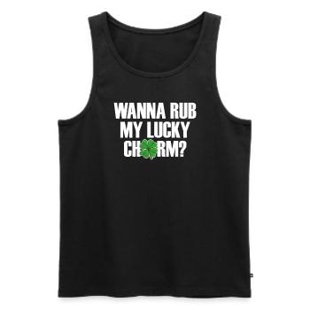 Willst du meinen gl�cklichen Charme M�nner St. Pat - Männer Premium Bio Tank Top - Schwarz - Vorne - AI Model Male 178 light (178cm)