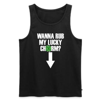 Willst du meinen gl�cklichen Charme M�nner St. Pat - Männer Premium Bio Tank Top - Schwarz - Vorne - AI Model Male 178 light (178cm)