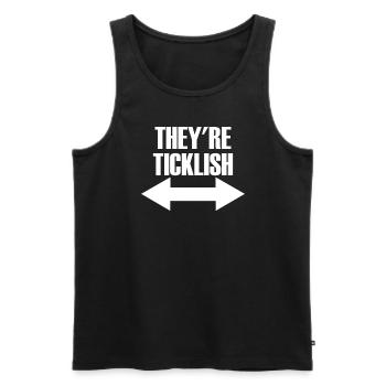 Sie sind kitzlige Pfeil links und rechter Kitzelka - Männer Premium Bio Tank Top - Schwarz - Vorne - AI Model Male 178 light (178cm)