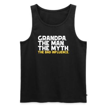 Opa der Mann der Mythos der schlechte Einfluss - Männer Premium Bio Tank Top - Schwarz - Vorne - AI Model Male 178 light (178cm)