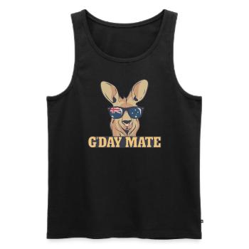G'day Mate Kangaroo Aussie Australia Roo Gday Kump - Männer Premium Bio Tank Top - Schwarz - Vorne - Michal (187cm)