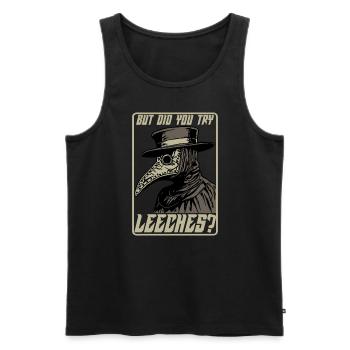 Aber haben Sie versucht, den Pest mit der Mittelal - Männer Premium Bio Tank Top - Schwarz - Vorne - Michal (187cm)