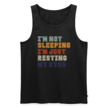 Ich schlafe nicht, ich ruhe nur meine Augen aus - Männer Premium Bio Tank Top - Schwarz - Vorne - Michal (187cm)