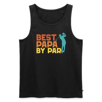 Best Papa von Par Herren Golf Geschenk Vatertag Pa - Männer Premium Bio Tank Top - Schwarz - Vorne - Michal (187cm)