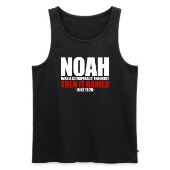 Noah Verschw�rungstheoretiker dann regnete er Luka - Männer Premium Bio Tank Top - Schwarz - Vorne - AI Model Male 178 light (178cm)