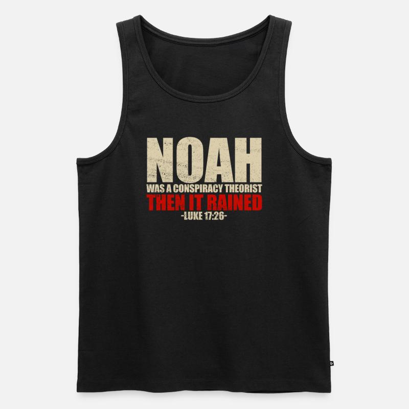 Noah Verschw�rungstheoretiker dann regnete er Luka - Männer Premium Bio Tank Top - Schwarz