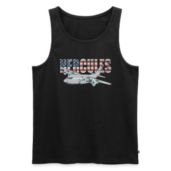 C-130 Hercules American Flag Milit�rflugzeug - Männer Premium Bio Tank Top - Schwarz - Vorne - AI Model Male 178 light (178cm)