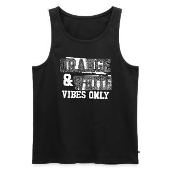 Orange und wei�e Stimmung nur SportlerTeamfarben S - Männer Premium Bio Tank Top - Schwarz - Vorne - AI Model Male 178 light (178cm)