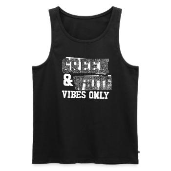 Gr�ne und wei�e Stimmung nur SportlerTeamfarben Ho - Männer Premium Bio Tank Top - Schwarz - Vorne - AI Model Male 178 light (178cm)