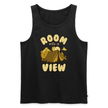 Zimmer mit Aussicht Zelt Camping lustige M�nnercam - Männer Premium Bio Tank Top - Schwarz - Vorne - Michal (187cm)