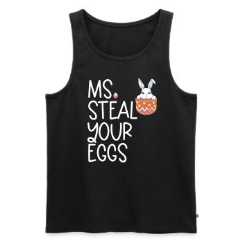 Frau stiehlt Ihre Eier Kinder Ostersonntag lustig - Männer Premium Bio Tank Top - Schwarz - Vorne - Michal (187cm)