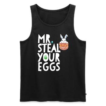 Mr Steal Your Eggs Kinder Ostersonntag lustig Oste - Männer Premium Bio Tank Top - Schwarz - Vorne - Michal (187cm)