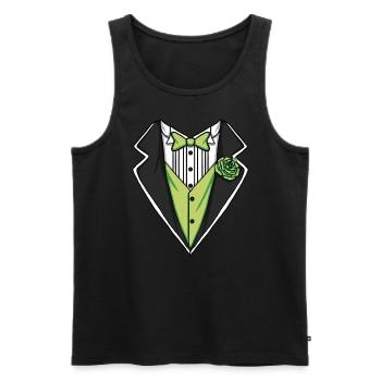 Tuxedo Kost�m Lazy Halloween Green Boys Tuxedo - Männer Premium Bio Tank Top - Schwarz - Vorne - AI Model Male 178 light (178cm)