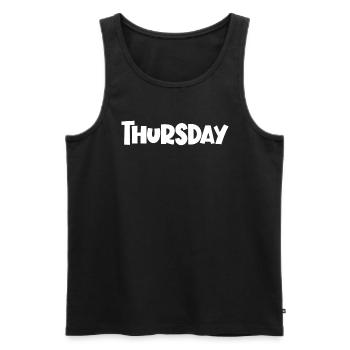 Donnerstag der Woche minimalistischer lustiger Don - Männer Premium Bio Tank Top - Schwarz - Vorne - Michal (187cm)