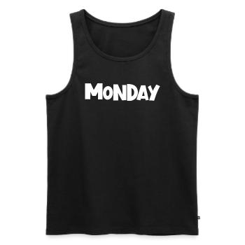 Montag der Woche minimalistischer lustiger Montag - Männer Premium Bio Tank Top - Schwarz - Vorne - Michal (187cm)