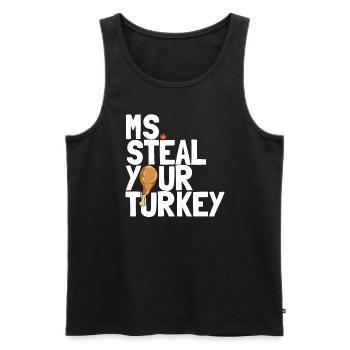 Frau stiehlt Ihre Truthahnm�dchen Kleinkind Thanks - Männer Premium Bio Tank Top - Schwarz - Vorne - Michal (187cm)