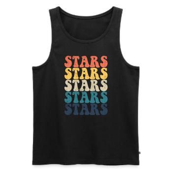 Stars High School Stars Sportteam Retro Stars - Männer Premium Bio Tank Top - Schwarz - Vorne - Michal (187cm)