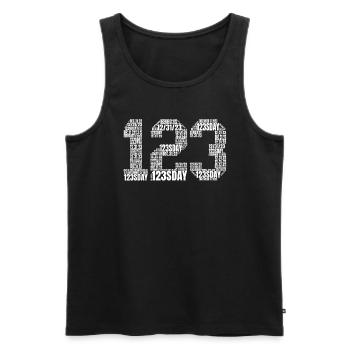 123Sday Word Cloud 12.31.23 Silvester 123123123Sda - Männer Premium Bio Tank Top - Schwarz - Vorne - Michal (187cm)