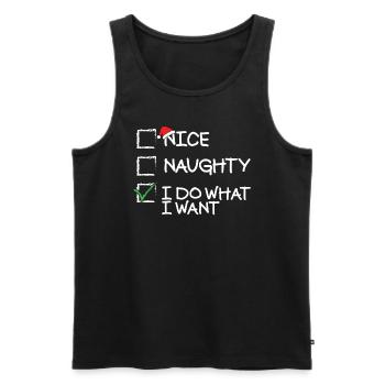 �n freche ich mache was ich will lustige Weihna - Männer Premium Bio Tank Top - Schwarz - Vorne - AI Model Male 178 light (178cm)