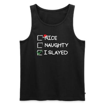 �ne ungezogene ich habe lustige Weihnachtsliste - Männer Premium Bio Tank Top - Schwarz - Vorne - AI Model Male 178 light (178cm)