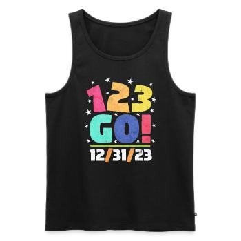 123 Go! Happy 123s Tag 121.12.23 Neujahr 123Sday12 - Männer Premium Bio Tank Top - Schwarz - Vorne - Michal (187cm)