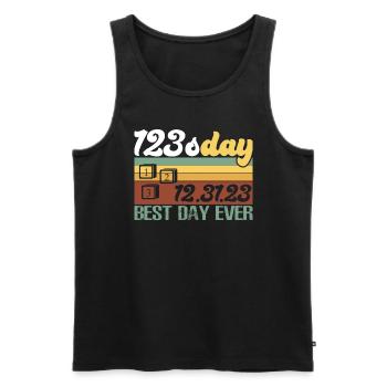 123s Tag bester Tag aller Zeiten Frohes Neujahr am - Männer Premium Bio Tank Top - Schwarz - Vorne - AI Model Male 178 light (178cm)