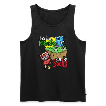 Verbot der Faschisten retten die B�cher. Lesen Sie - Männer Premium Bio Tank Top - Schwarz - Vorne - Michal (187cm)