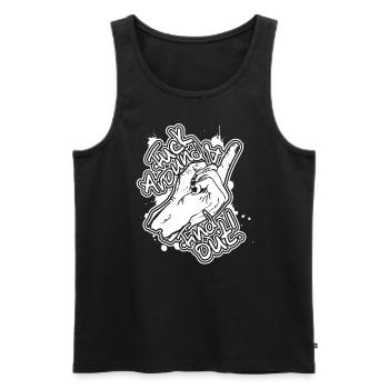 Fick herum und finde die Herren f, um Fafo herausz - Männer Premium Bio Tank Top - Schwarz - Vorne - Michal (187cm)