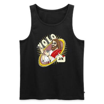 Yolo jk Jesus Ostern lustige Vermutungen, wer R�ck - Männer Premium Bio Tank Top - Schwarz - Vorne - AI Model Male 178 light (178cm)