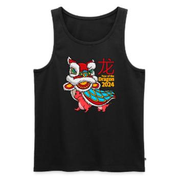 Chinesisches Neujahr des Drachen 2024 Jahre Drache - Männer Premium Bio Tank Top - Schwarz - Vorne - Michal (187cm)