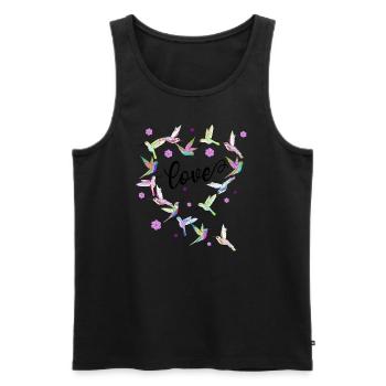 Liebe Hummingbird Heart Vogelbeobachter Kolibri - Männer Premium Bio Tank Top - Schwarz - Vorne - Michal (187cm)