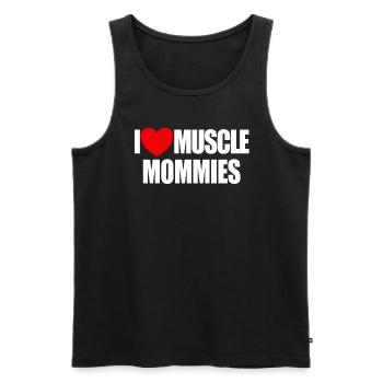 Ich liebe Muskelmamies Red Heart Muskel Mommies - Männer Premium Bio Tank Top - Schwarz - Vorne - Michal (187cm)