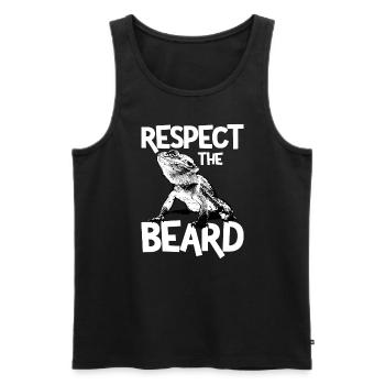 Respektieren Sie den Bart Pet Echse Pet Bart Bart - Männer Premium Bio Tank Top - Schwarz - Vorne - Michal (187cm)