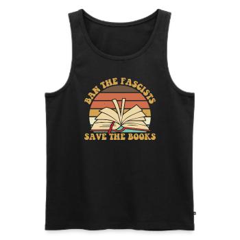 Verbot die Faschisten retten die B�cher Retro verb - Männer Premium Bio Tank Top - Schwarz - Vorne - Michal (187cm)