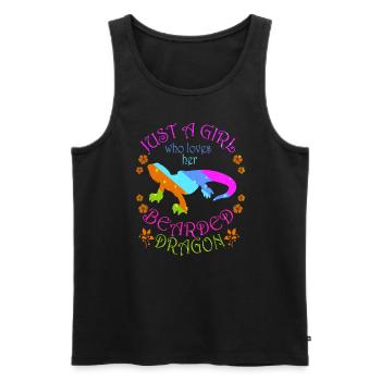 Nur ein M�dchen, das ihren b�rtigen Drachen liebt - Männer Premium Bio Tank Top - Schwarz - Vorne - Michal (187cm)