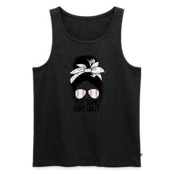 LegenBaseball -Mutter -Shirt - Männer Premium Bio Tank Top - Schwarz - Vorne - Michal (187cm)