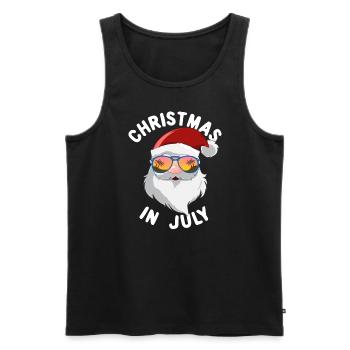 Weihnachten im Juli Santa Beach Urlaub Weihnachten - Männer Premium Bio Tank Top - Schwarz - Vorne - Michal (187cm)