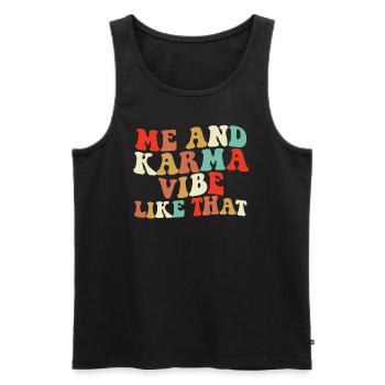 Ich und Karma -Atmobe wie dieses Retro -Karma - Männer Premium Bio Tank Top - Schwarz - Vorne - Michal (187cm)