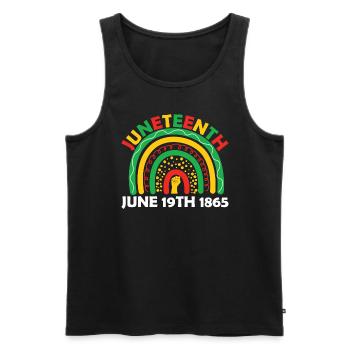 Juneteenth Boho Regenbogen 19. Juni 1865 Juneteent - Männer Premium Bio Tank Top - Schwarz - Vorne - Michal (187cm)