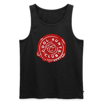 Cool Tanten Club Vintage Cool Tanten Club - Männer Premium Bio Tank Top - Schwarz - Vorne - Michal (187cm)