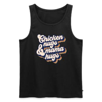 H�hnerfl�sse und Mama Umarmungen Retro -H�hnernugg - Männer Premium Bio Tank Top - Schwarz - Vorne - Michal (187cm)