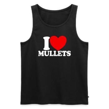 Ich liebe Mullets Red Heart Southern Redneck Mulle - Männer Premium Bio Tank Top - Schwarz - Vorne - AI Model Male 178 light (178cm)