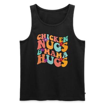 H�hnerfl�sse und Mama Umarmungen Retro -H�hnernugg - Männer Premium Bio Tank Top - Schwarz - Vorne - Michal (187cm)