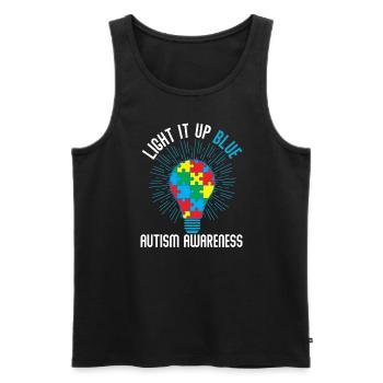 Z�nden Sie es Blue Autism Awareness auf, hell es b - Männer Premium Bio Tank Top - Schwarz - Vorne - Michal (187cm)