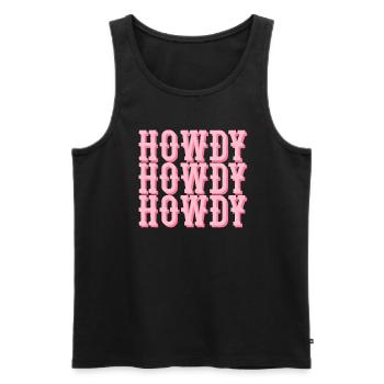 Howdy Western Rodeo Country Southern Howdy Howdy - Männer Premium Bio Tank Top - Schwarz - Vorne - AI Model Male 178 light (178cm)
